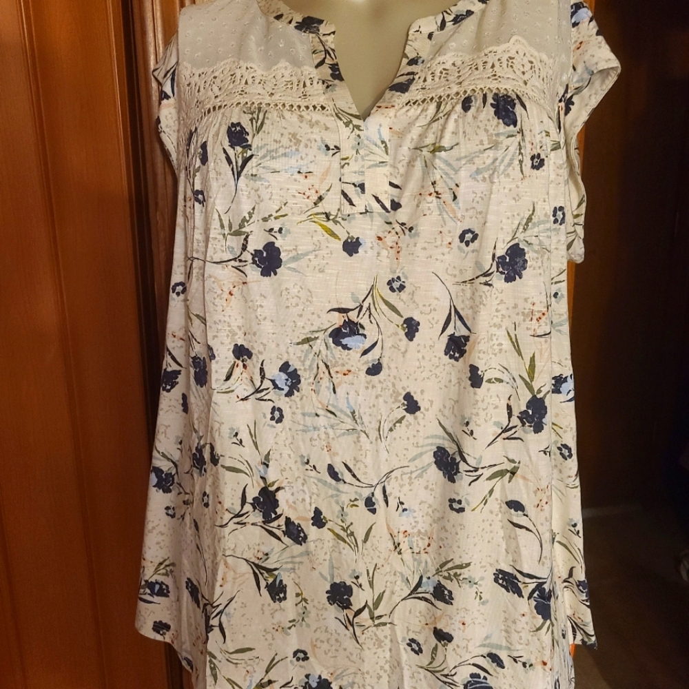 Lace yoke blouse